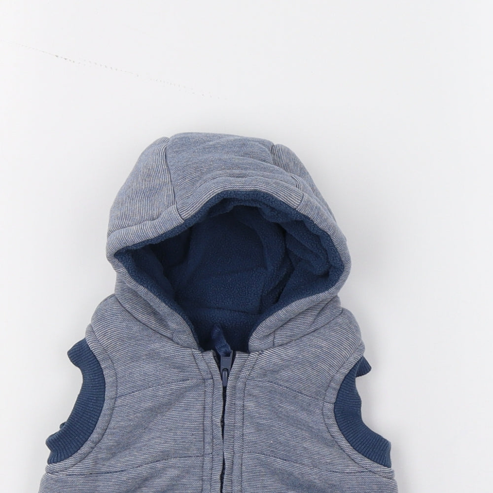 George Boys Blue  Jersey Gilet Jacket Size 0-3 Months