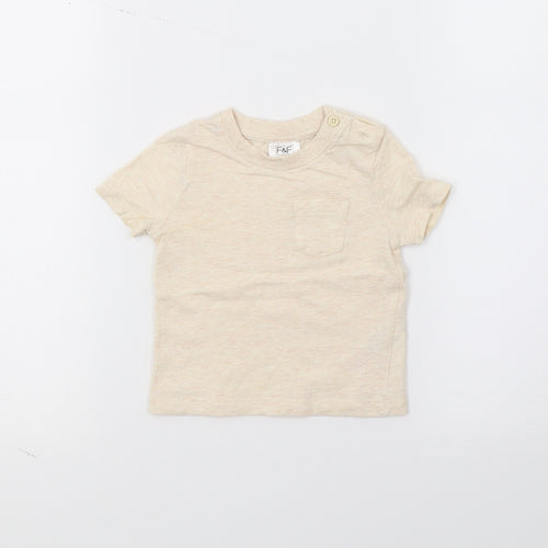 F&F Baby Beige  Jersey Basic T-Shirt Size 0-3 Months