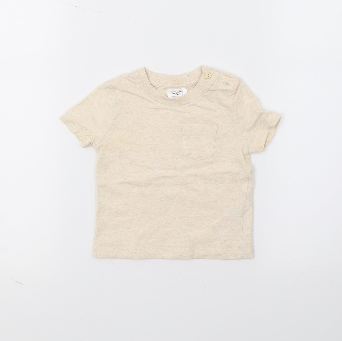 F&F Baby Beige  Jersey Basic T-Shirt Size 0-3 Months
