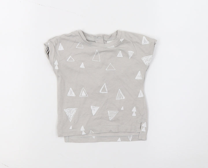 NEXT Baby Grey Geometric Jersey Basic T-Shirt Size 0-3 Months