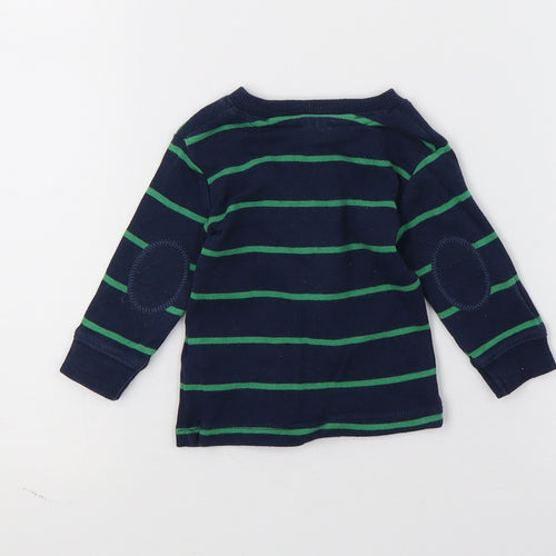 F&F Boys Blue Striped Jersey Basic T-Shirt Size 0-3 Months