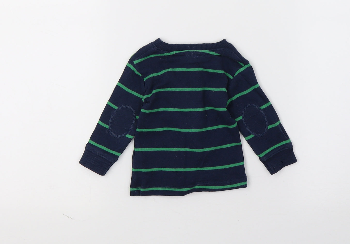 F&F Boys Blue Striped Jersey Basic T-Shirt Size 0-3 Months