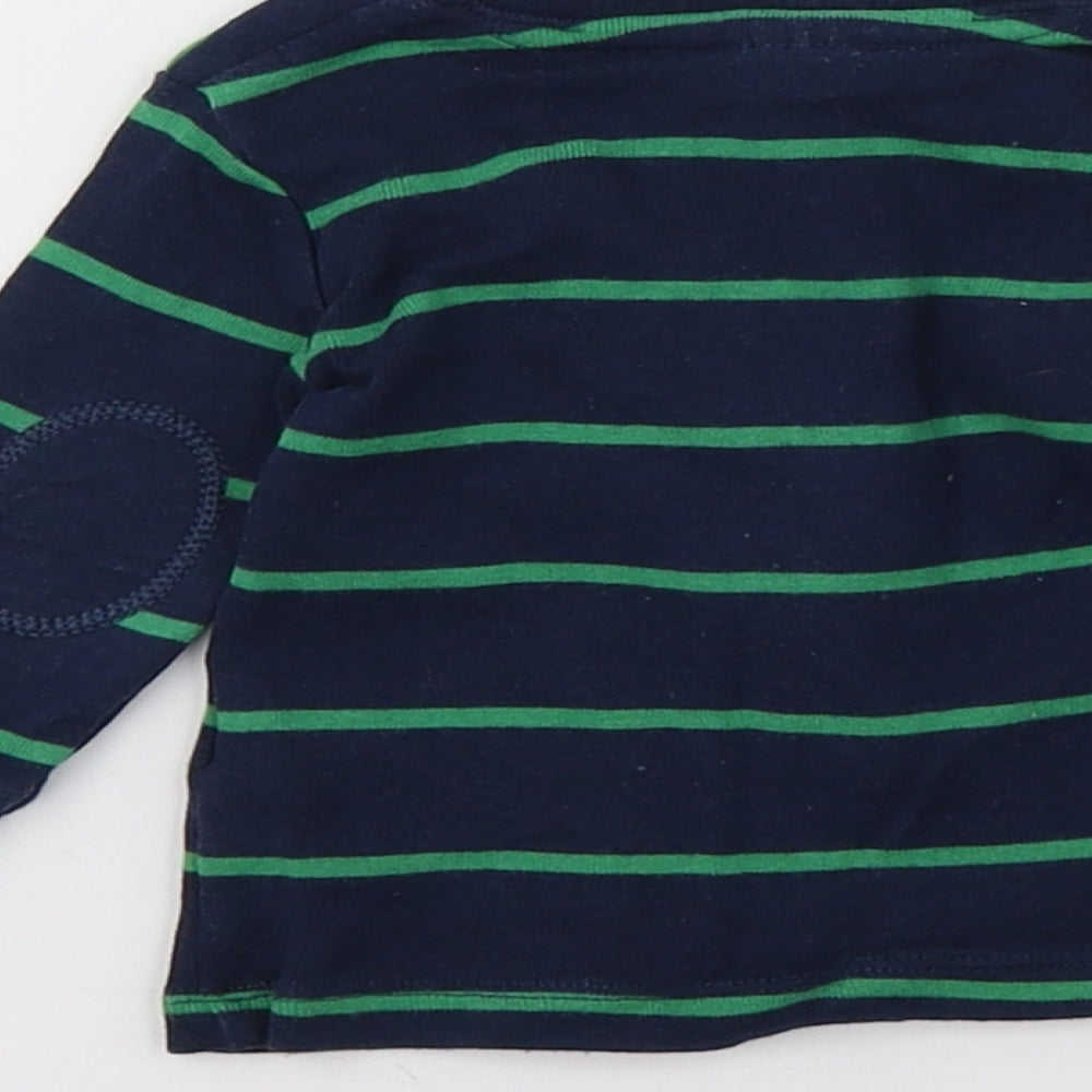F&F Boys Blue Striped Jersey Basic T-Shirt Size 0-3 Months