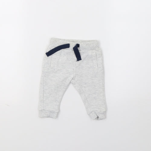 F&F Baby Grey  Jersey Jogger Trousers Size 0-3 Months