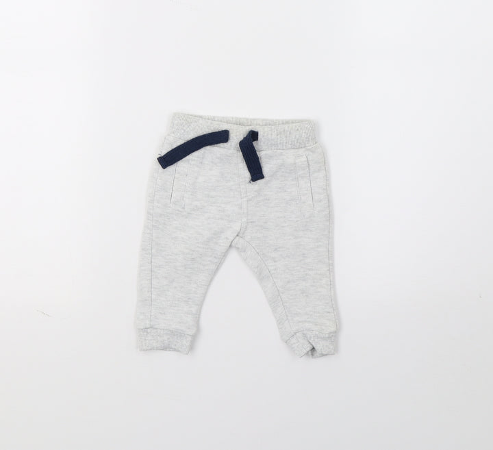F&F Baby Grey  Jersey Jogger Trousers Size 0-3 Months