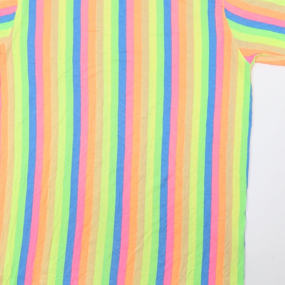 I SAW IT FIRST Womens Multicoloured Striped  Basic T-Shirt Size 12