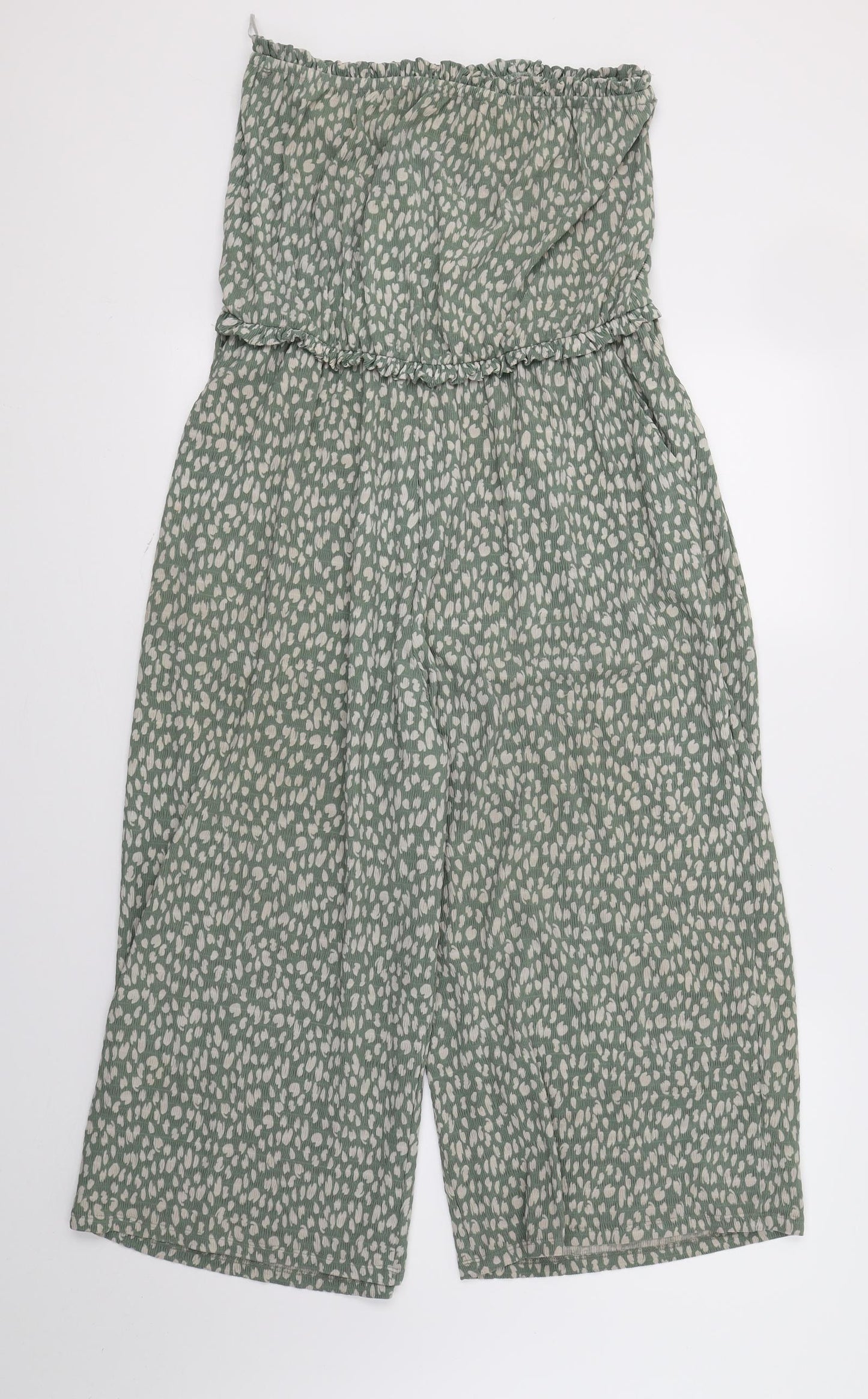 NEXT Womens Green Geometric  Jumpsuit One-Piece Size 12 L18 in