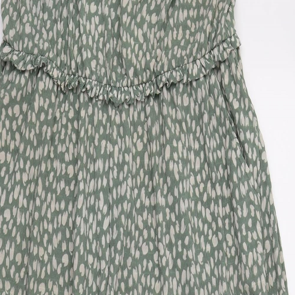 NEXT Womens Green Geometric  Jumpsuit One-Piece Size 12 L18 in