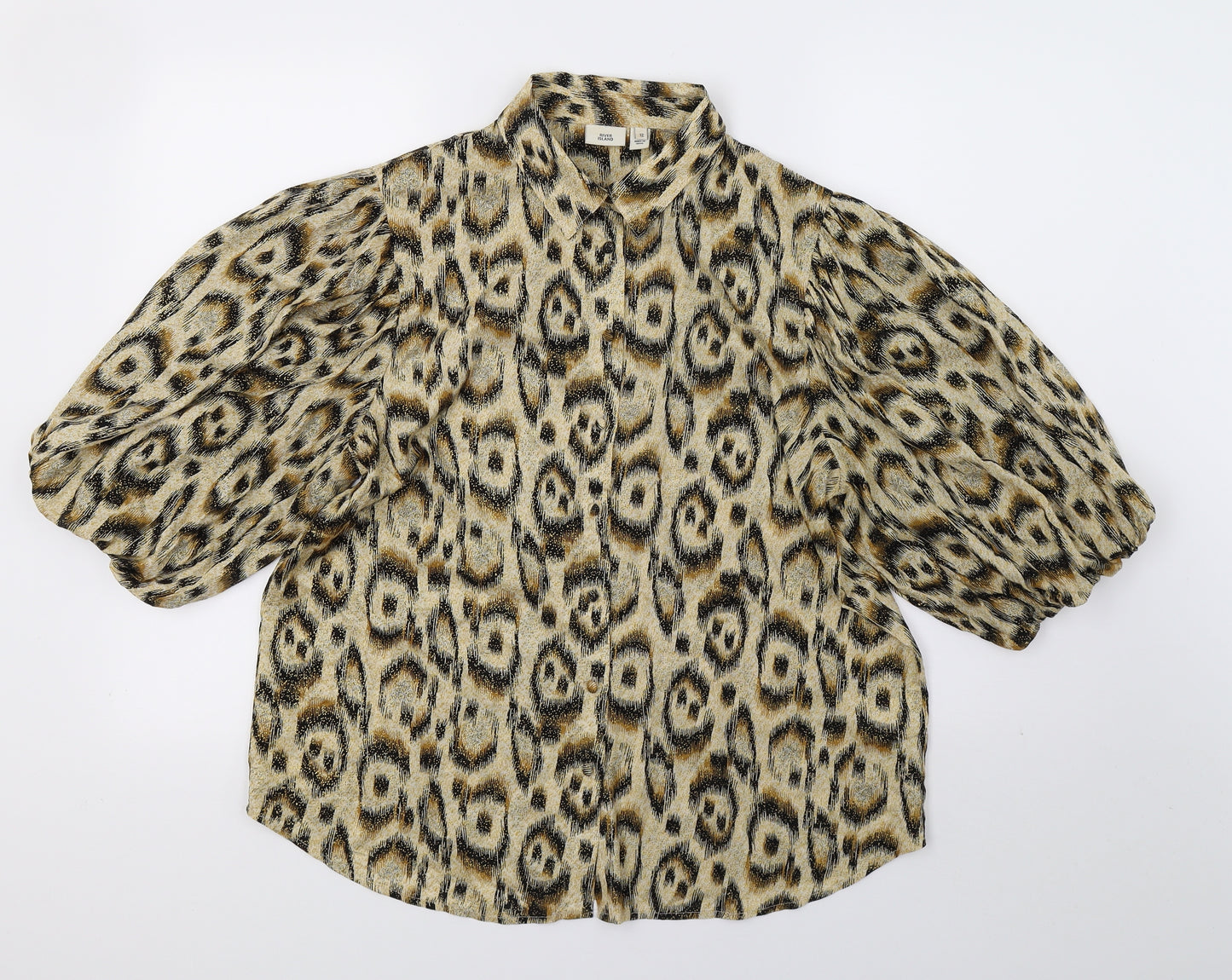 River Island Womens Multicoloured Animal Print  Basic Button-Up Size 12