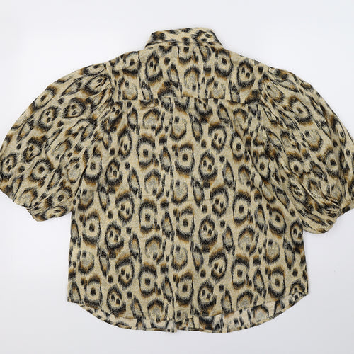 River Island Womens Multicoloured Animal Print  Basic Button-Up Size 12