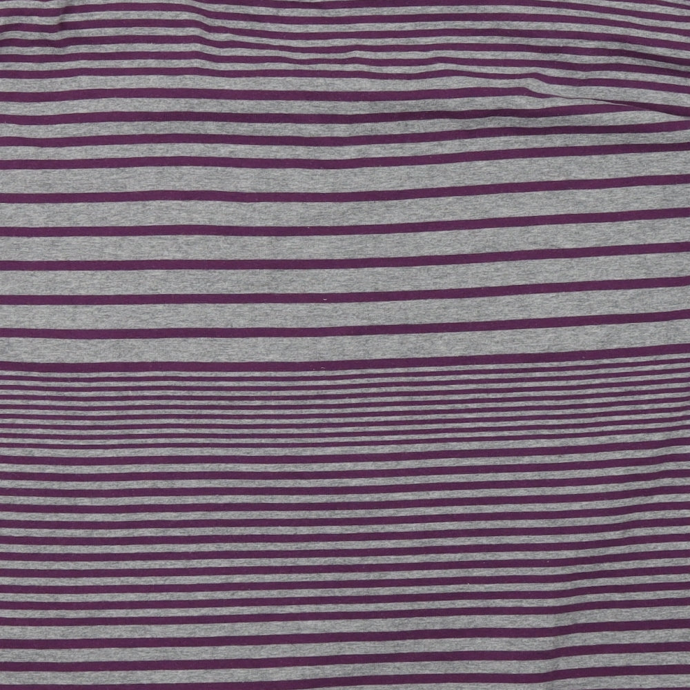 Maine Womens Purple Striped Jersey Basic T-Shirt Size 22