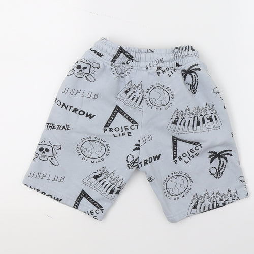 Nect Boys Blue Geometric Jersey Sweat Shorts Size 7 Years