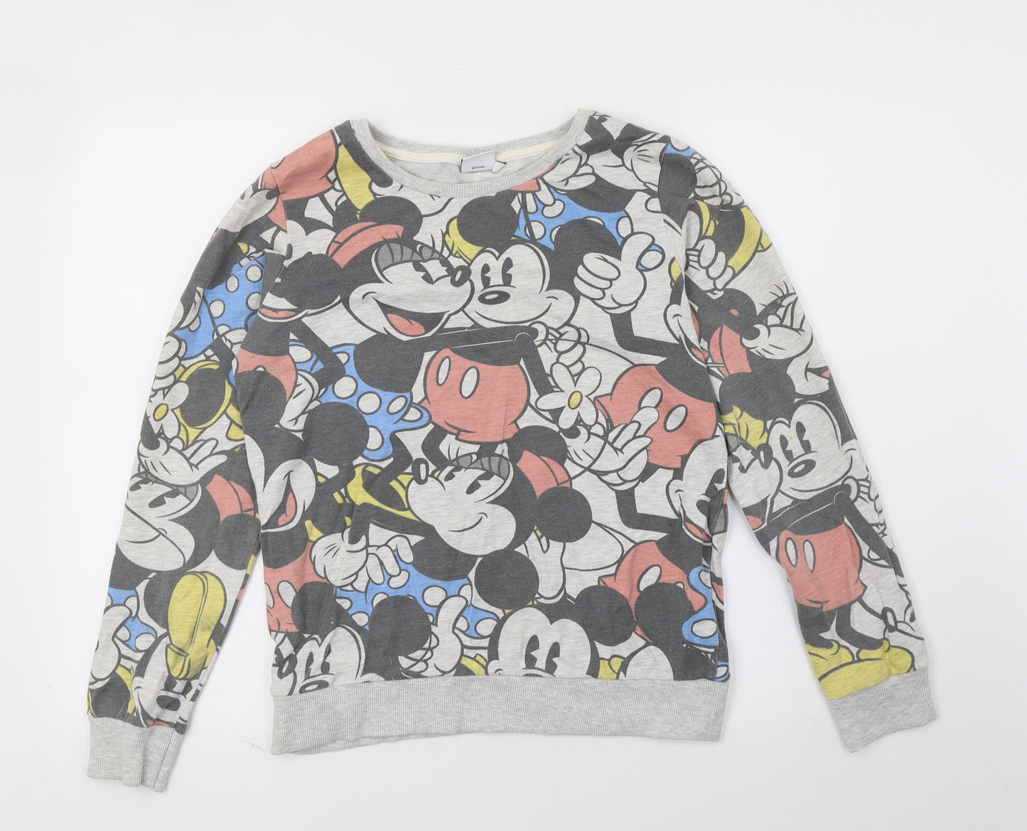 Atmosphere Womens Multicoloured Geometric Jersey Top Pyjama Top Size 8  - Mickey and Minnie