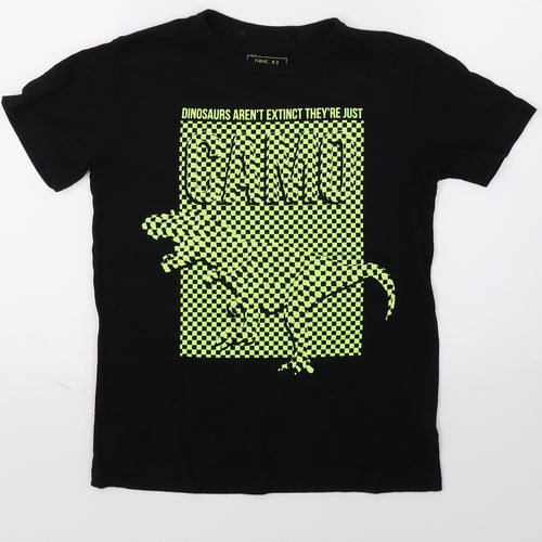NEXT Boys Black  Jersey Basic T-Shirt Size 7 Years  - dinasour