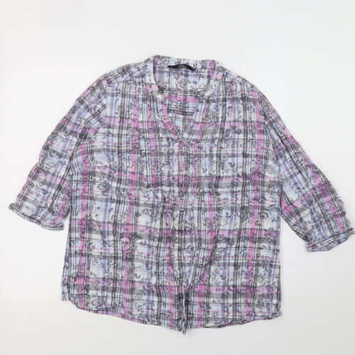 BM Womens Multicoloured Check  Top Pyjama Top Size 16