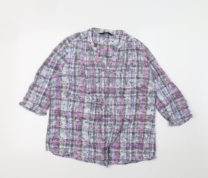 BM Womens Multicoloured Check Top Pyjama Top Size 16