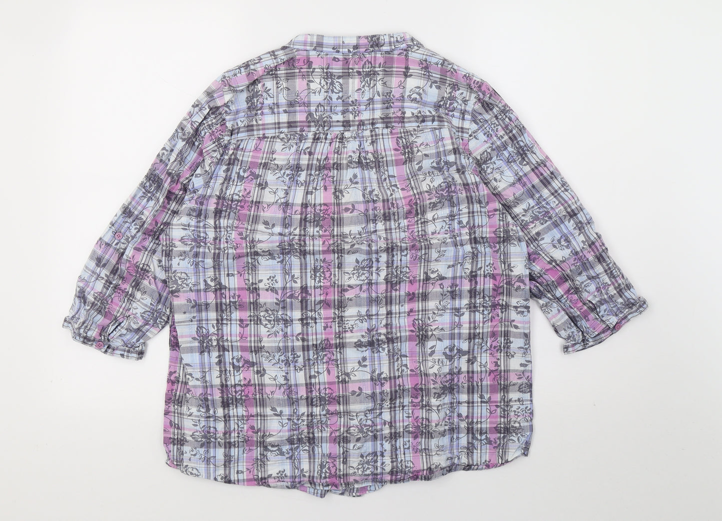 BM Womens Multicoloured Check  Top Pyjama Top Size 16