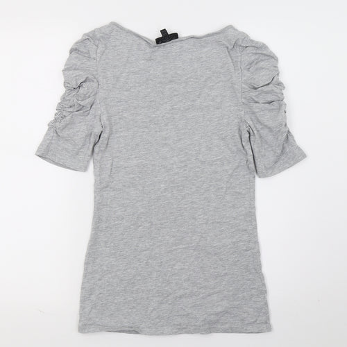 Topshop Womens Grey  Jersey Basic T-Shirt Size 10