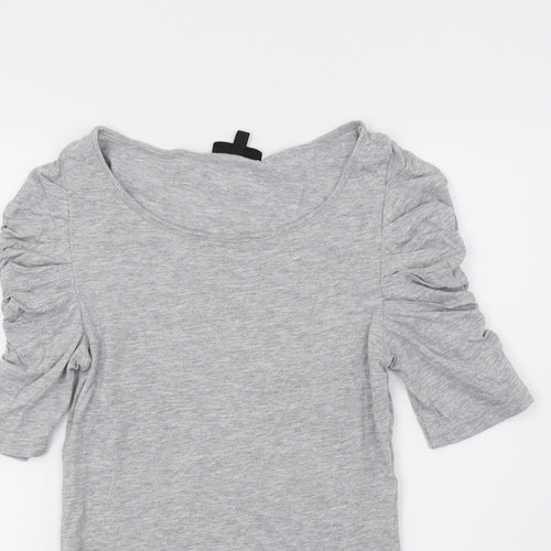 Topshop Womens Grey  Jersey Basic T-Shirt Size 10
