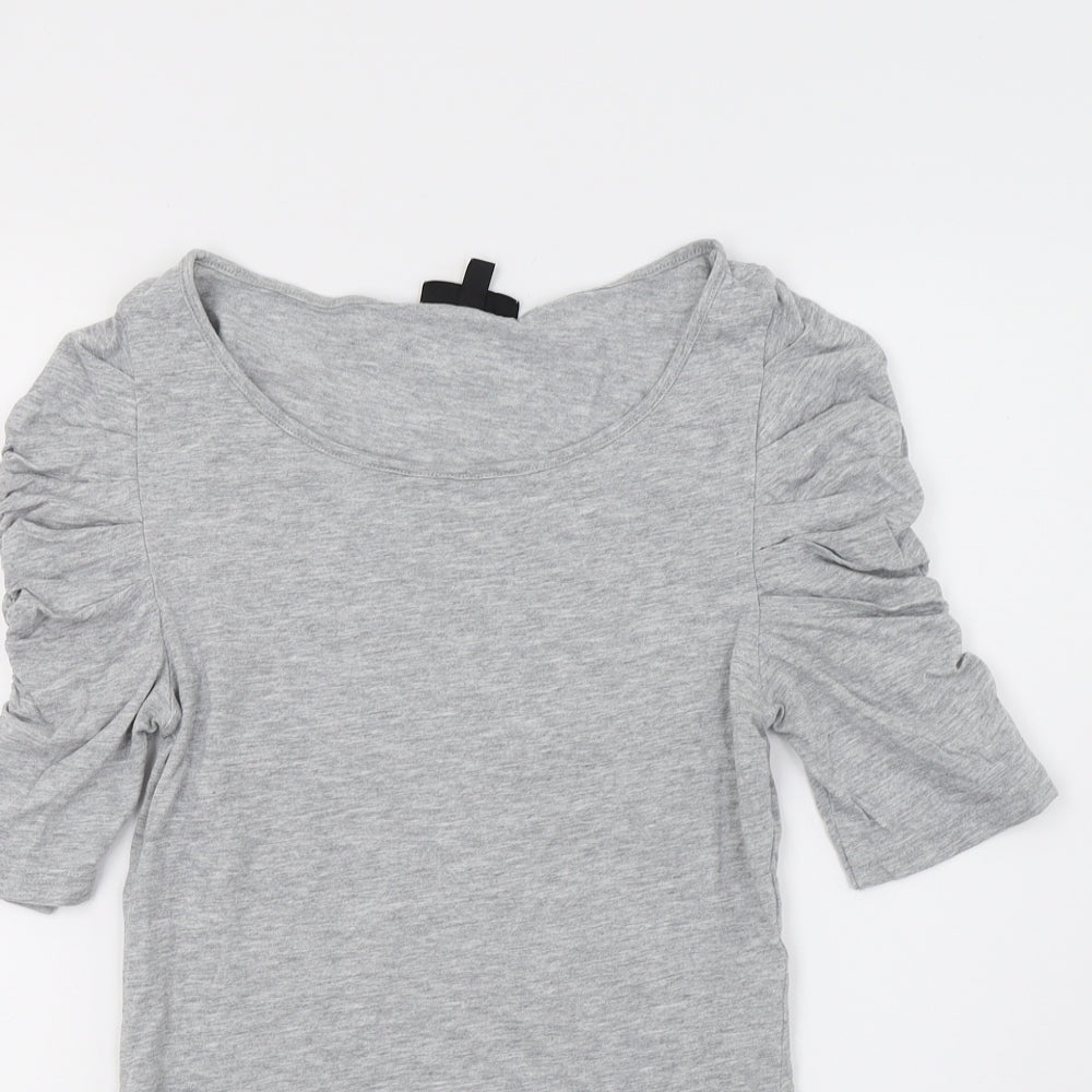 Topshop Womens Grey  Jersey Basic T-Shirt Size 10