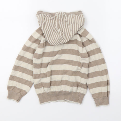 George Boys Brown Striped Knit Pullover Jumper Size 18-24 Months
