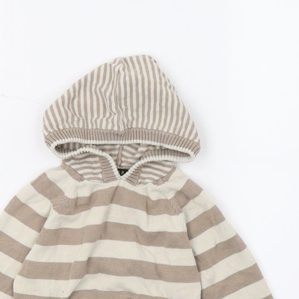 George Boys Brown Striped Knit Pullover Jumper Size 18-24 Months