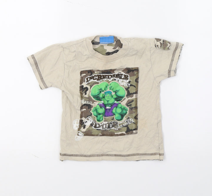 Spiderman & friends Baby Brown  Jersey Basic T-Shirt Size 12-18 Months  - Hulk