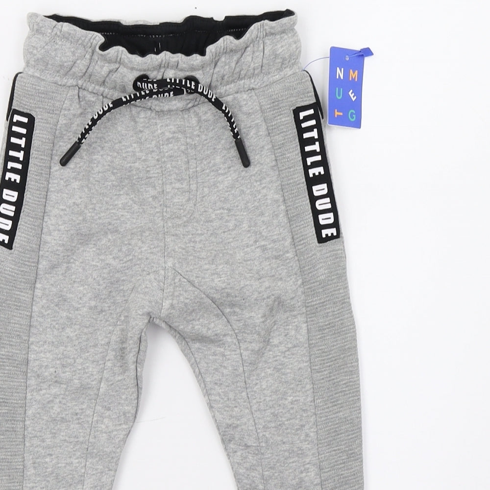 Nutmeg Baby Grey  Jacquard Jogger Trousers Size 18-24 Months