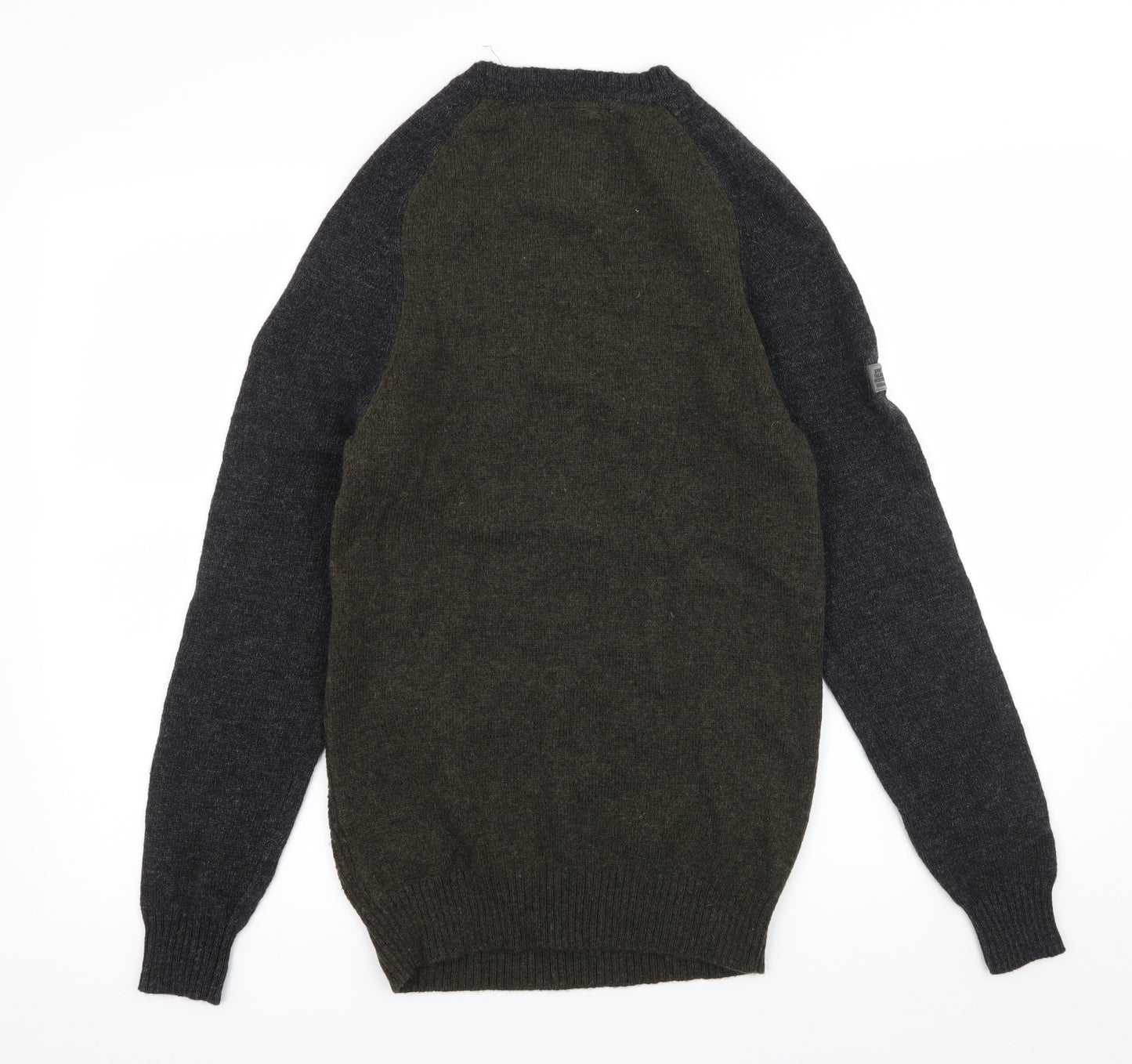 Superdry Mens Green  Knit Pullover Jumper Size M