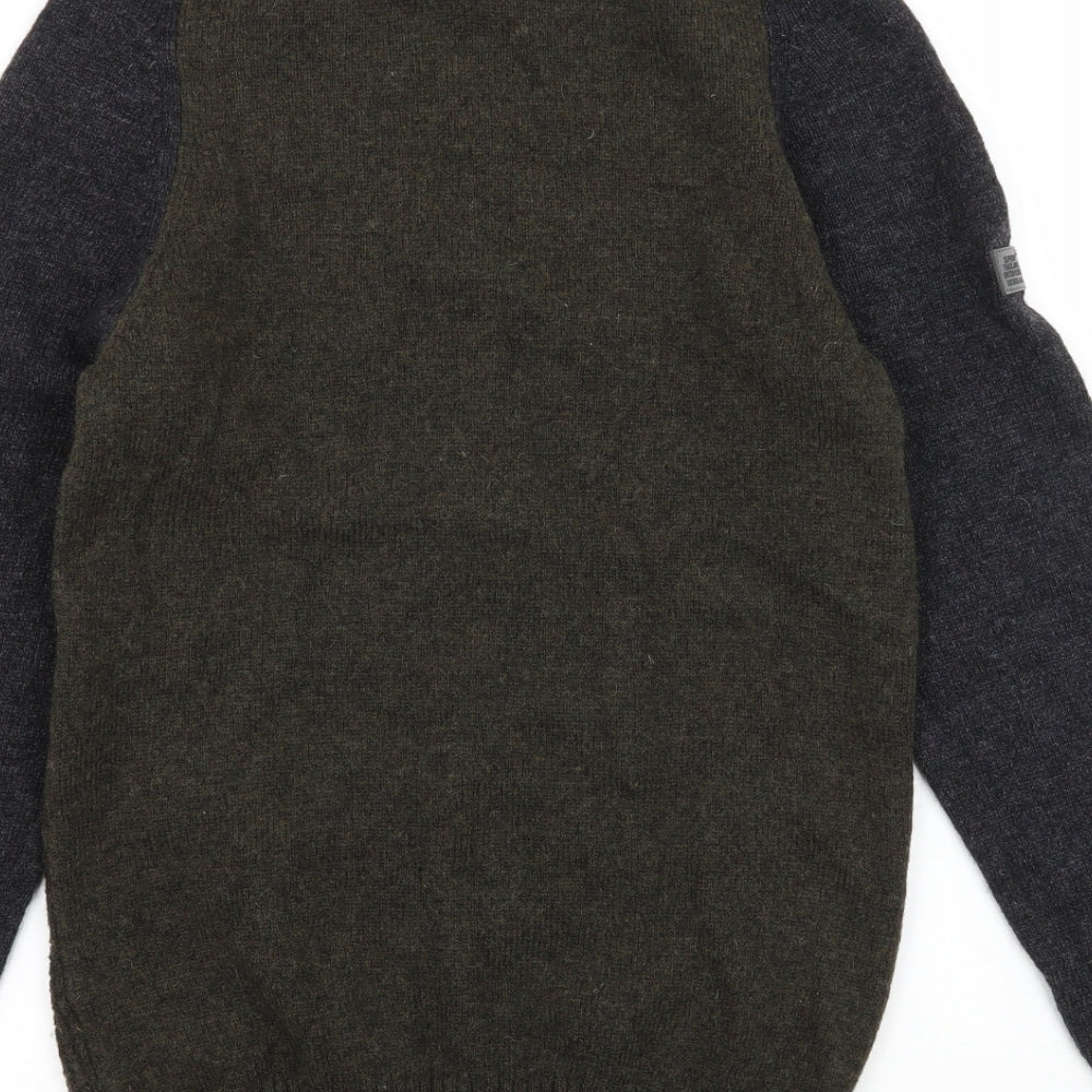 Superdry Mens Green  Knit Pullover Jumper Size M