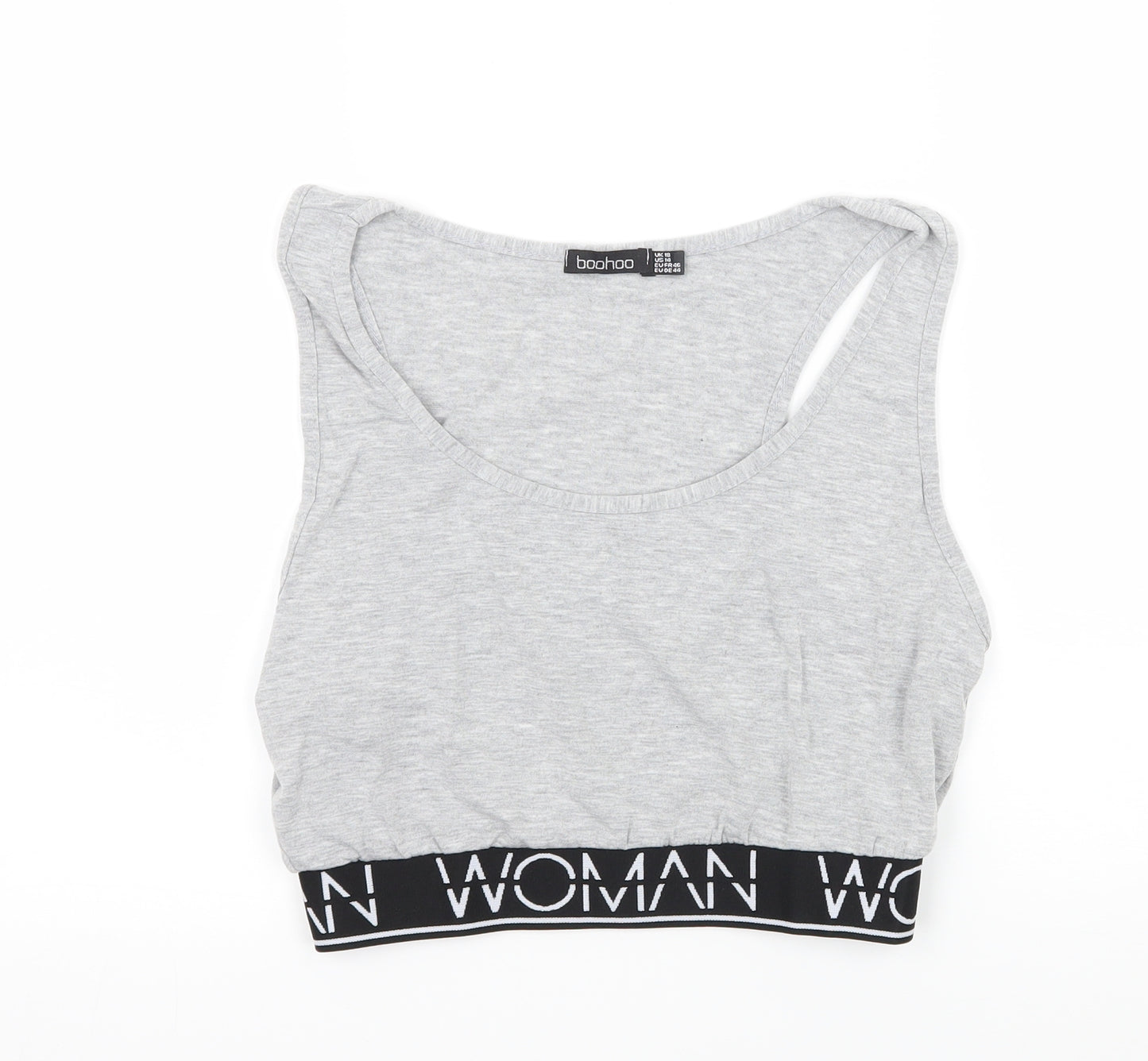 Boohoo Womens Grey  Jersey Basic Tank Size 18  - Woman