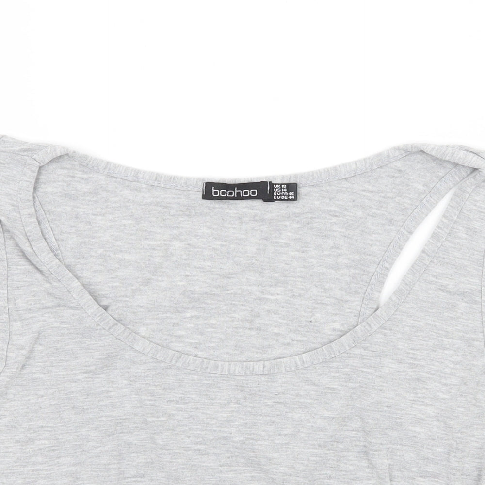 Boohoo Womens Grey  Jersey Basic Tank Size 18  - Woman