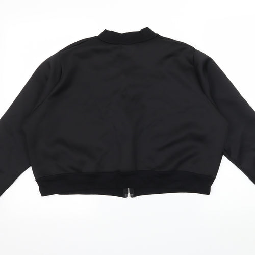 Boohoo Womens Black  Jersey Full Zip Sweatshirt Size 16