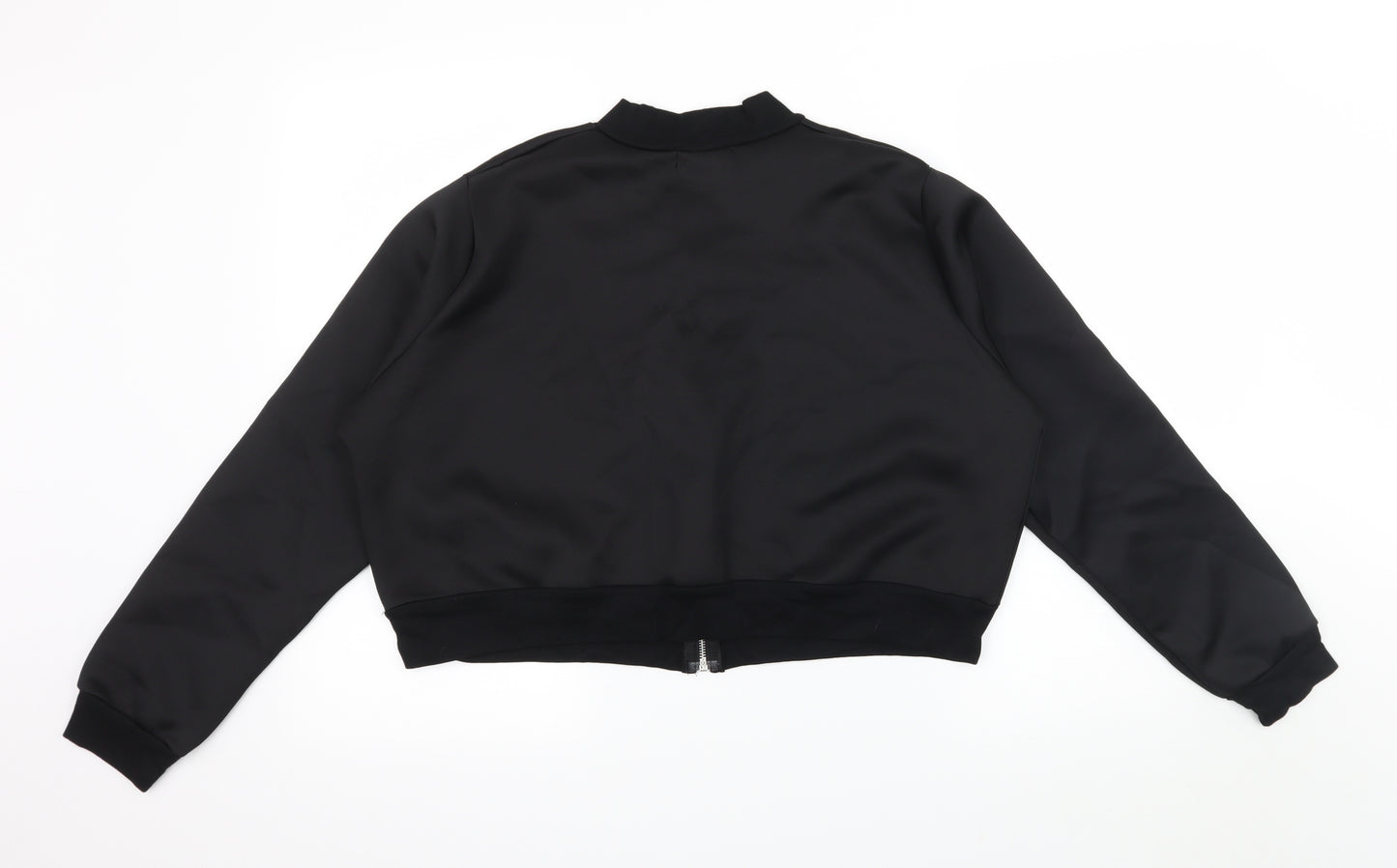 Boohoo Womens Black  Jersey Full Zip Sweatshirt Size 16