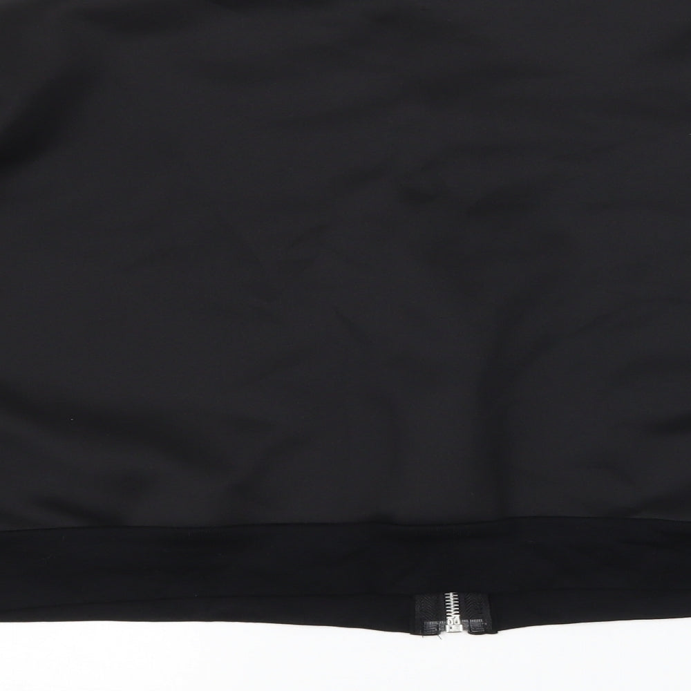 Boohoo Womens Black  Jersey Full Zip Sweatshirt Size 16