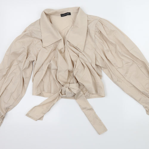 I SAW IT FIRST Womens Beige   Basic Blouse Size 6