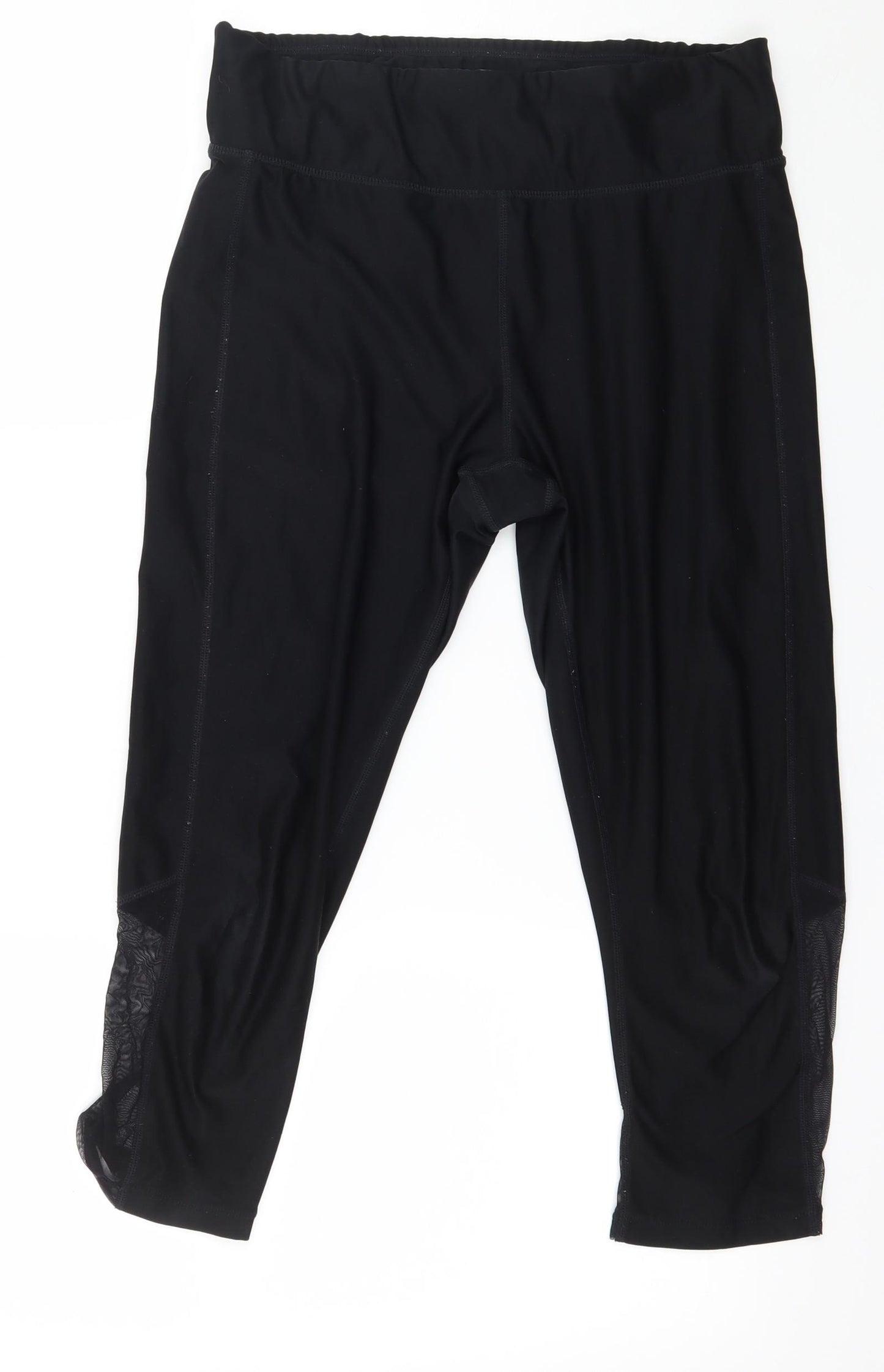 Athletic Works Womens Black  Jersey Cropped Leggings Size 12 L22 in