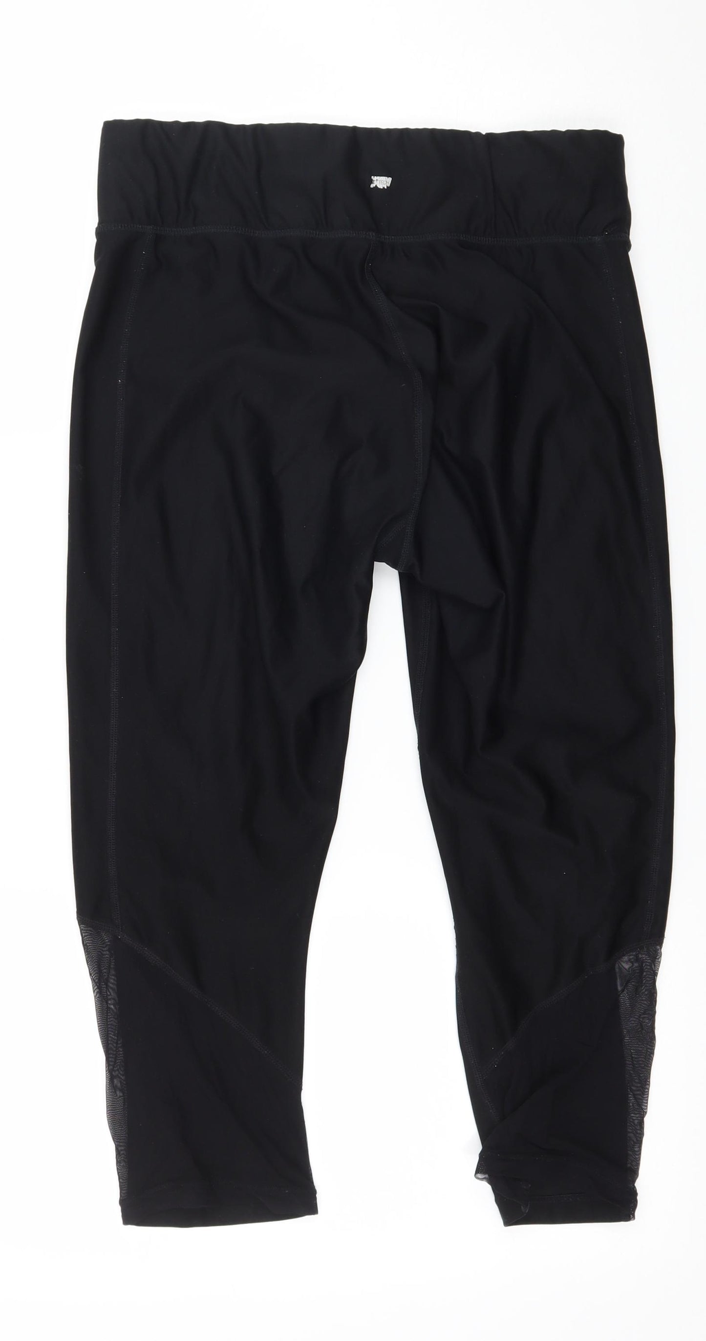 Athletic Works Womens Black  Jersey Cropped Leggings Size 12 L22 in