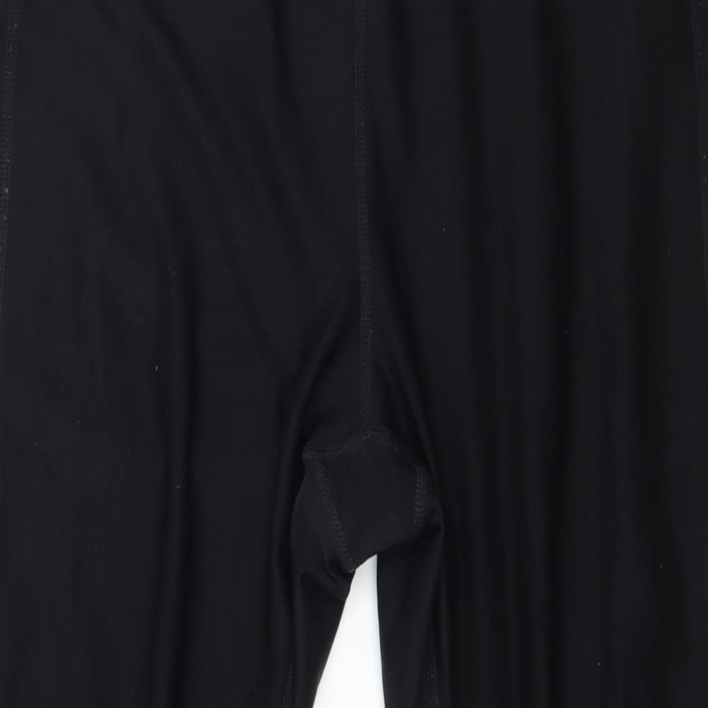 Athletic Works Womens Black  Jersey Cropped Leggings Size 12 L22 in