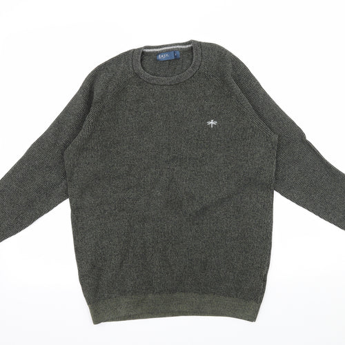 Easy Mens Green  Knit Pullover Jumper Size S