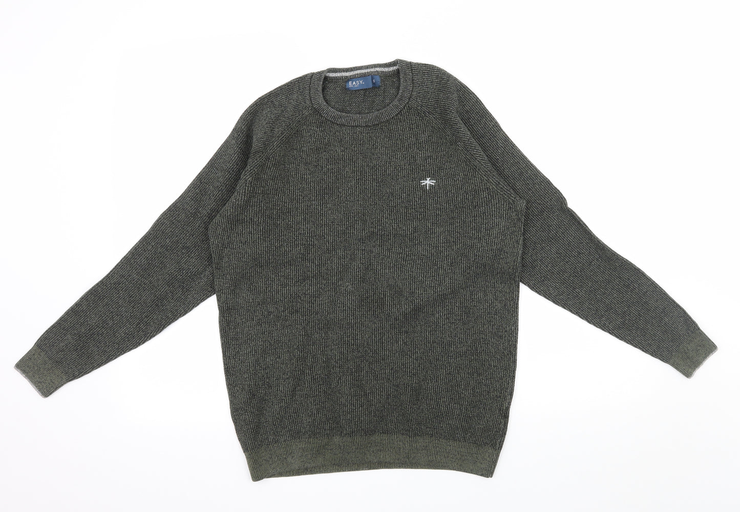 Easy Mens Green  Knit Pullover Jumper Size S