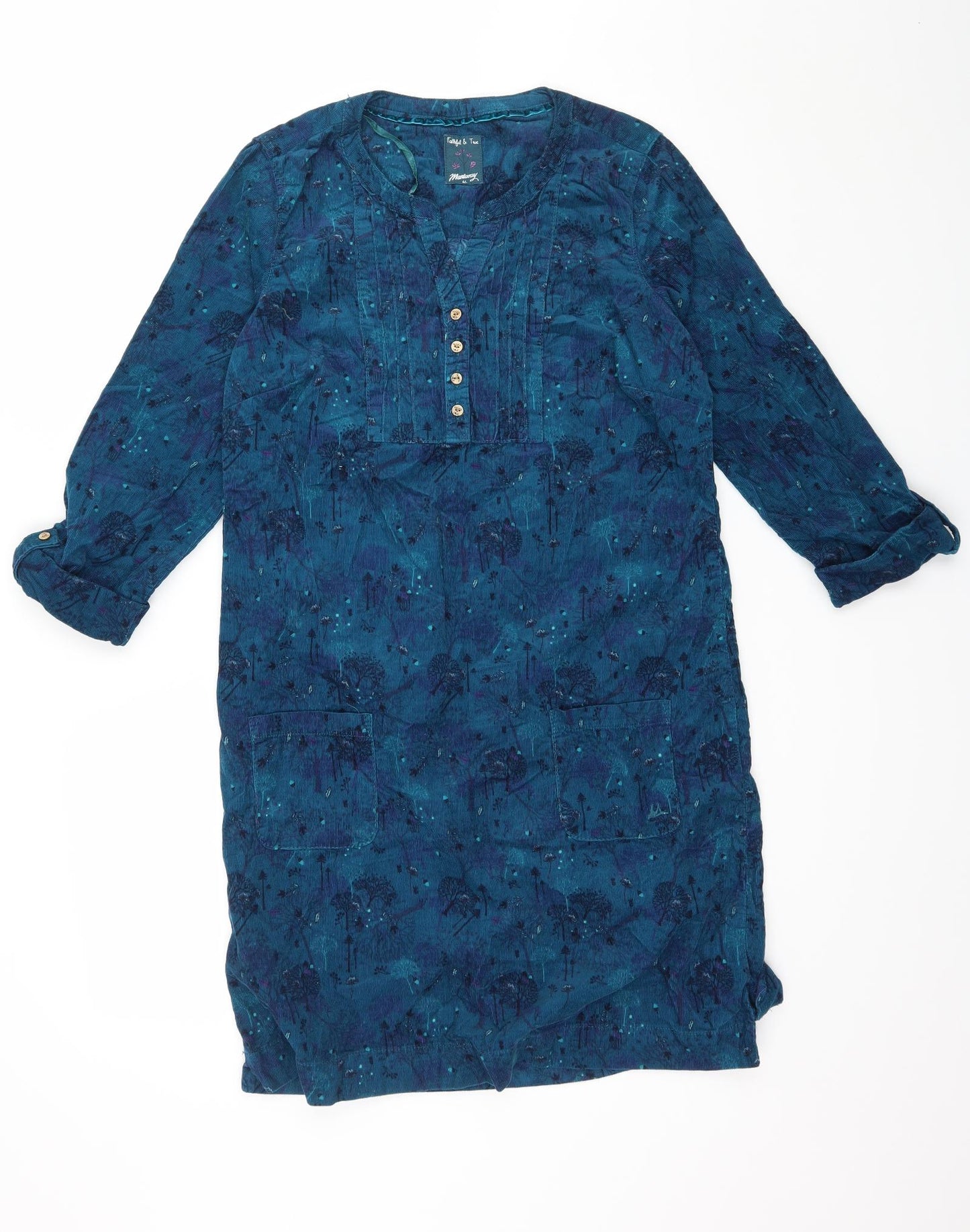 MANTARAY PRODUCTS Womens Blue  Corduroy A-Line  Size 12