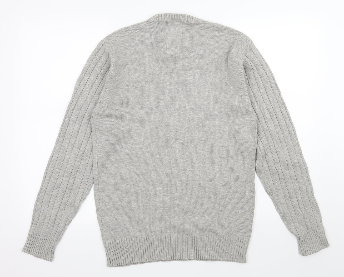 Luke Mens Grey  Knit Pullover Jumper Size XL