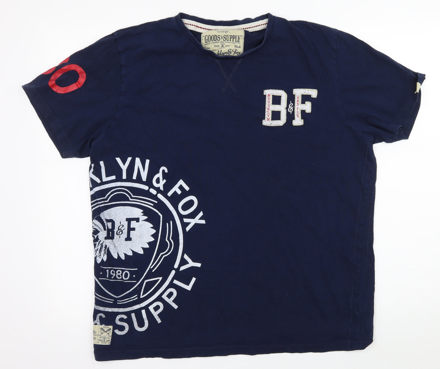 George Mens Blue  Jersey  T-Shirt Size XL  - Brooklyn