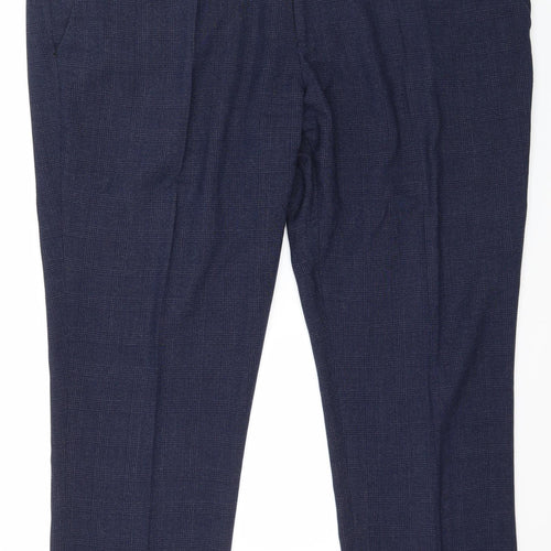 Jacamo Mens Blue Check  Trousers  Size 46 in L30 in