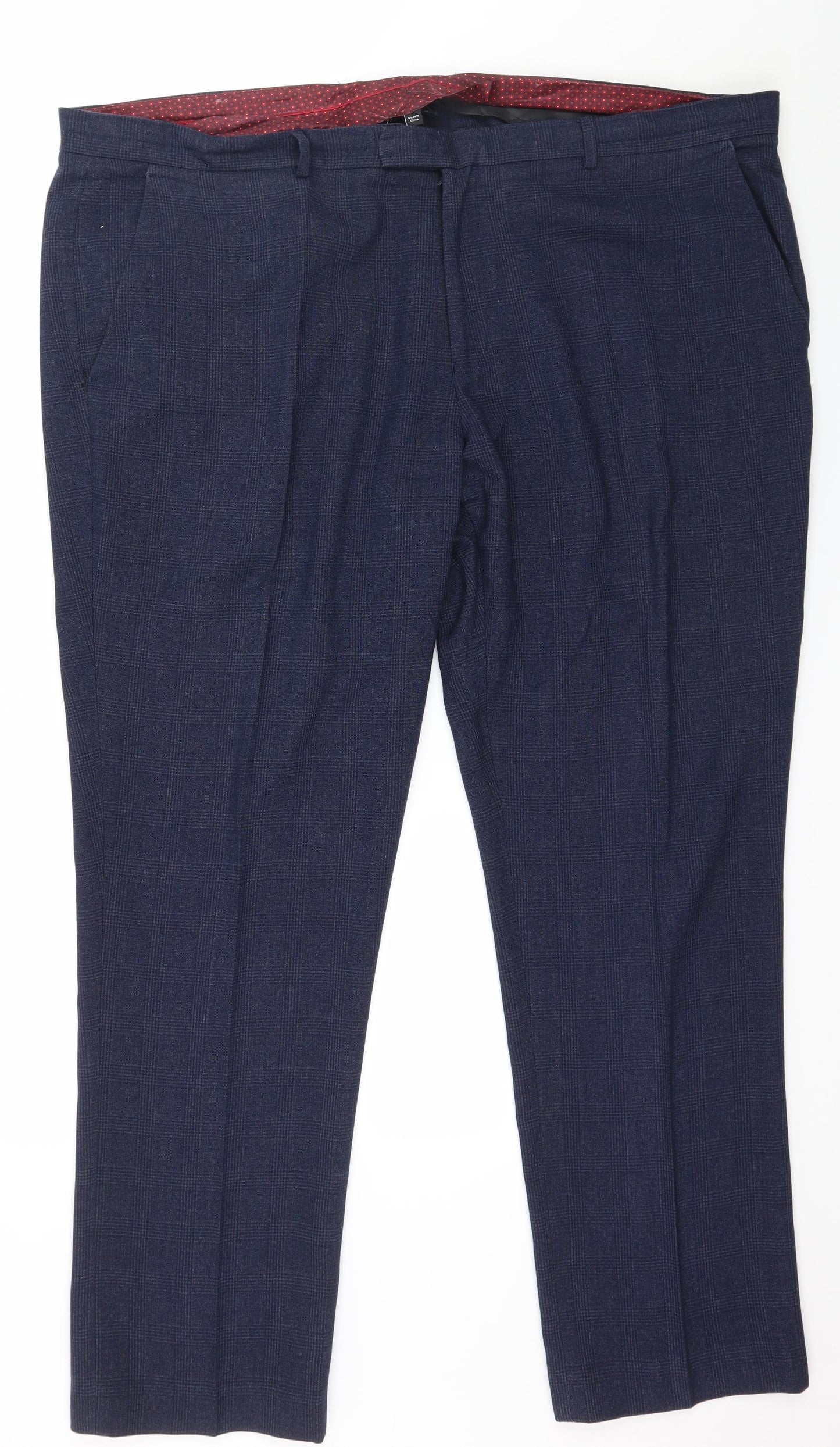 Jacamo Mens Blue Check  Trousers  Size 46 in L30 in