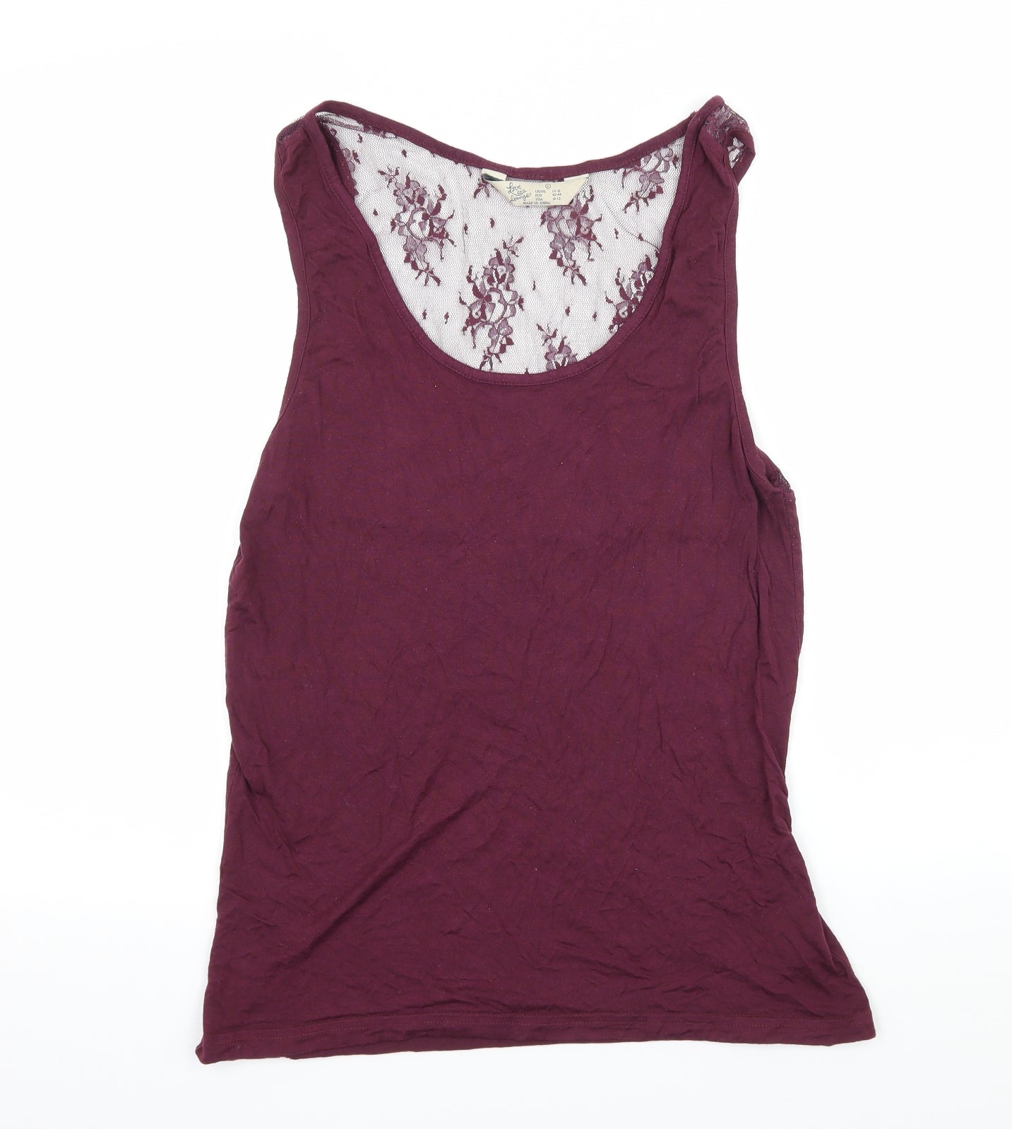 Love to Lounge Womens Purple  Jersey Basic Tank Size 14