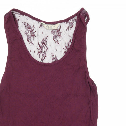 Love to Lounge Womens Purple  Jersey Basic Tank Size 14