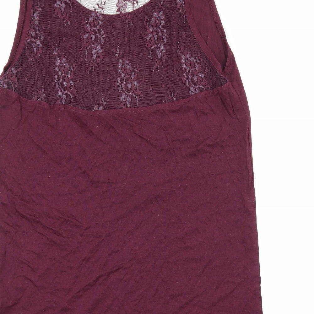 Love to Lounge Womens Purple  Jersey Basic Tank Size 14