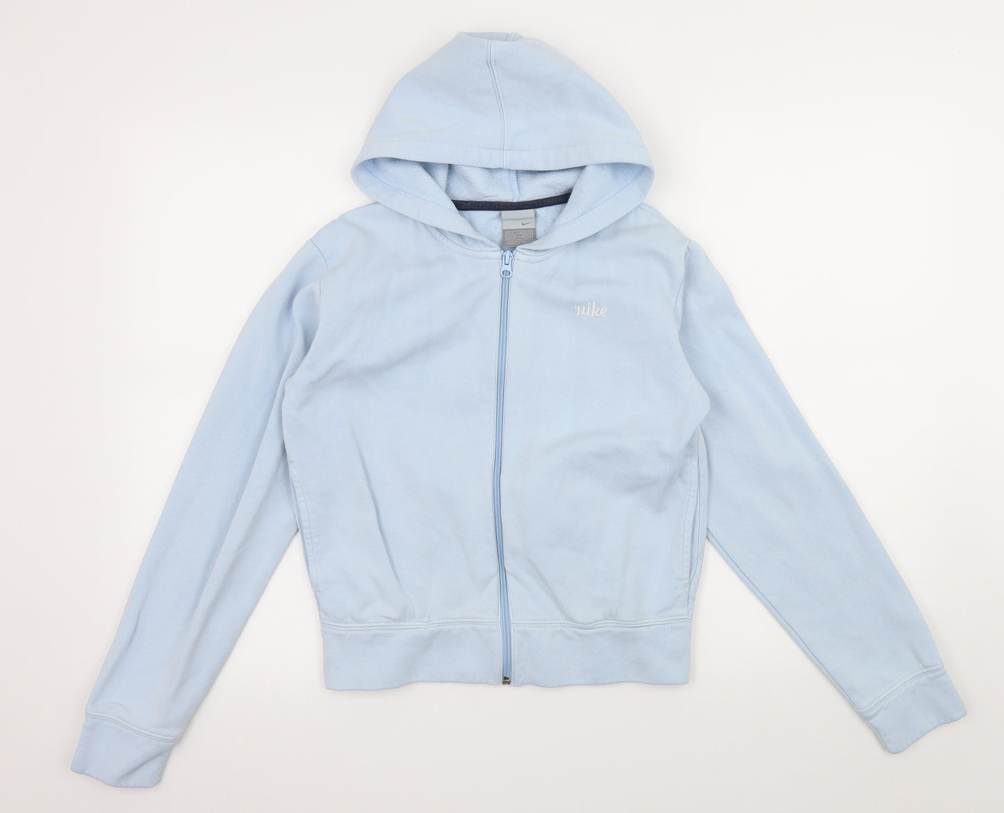Nike Girls Blue  Jersey Full Zip Hoodie Size 8 Years